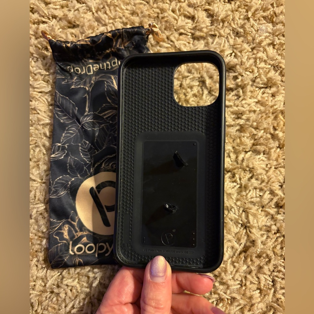 Loopy Case Black Floral iPhone13 Case - Picture 2 of 7